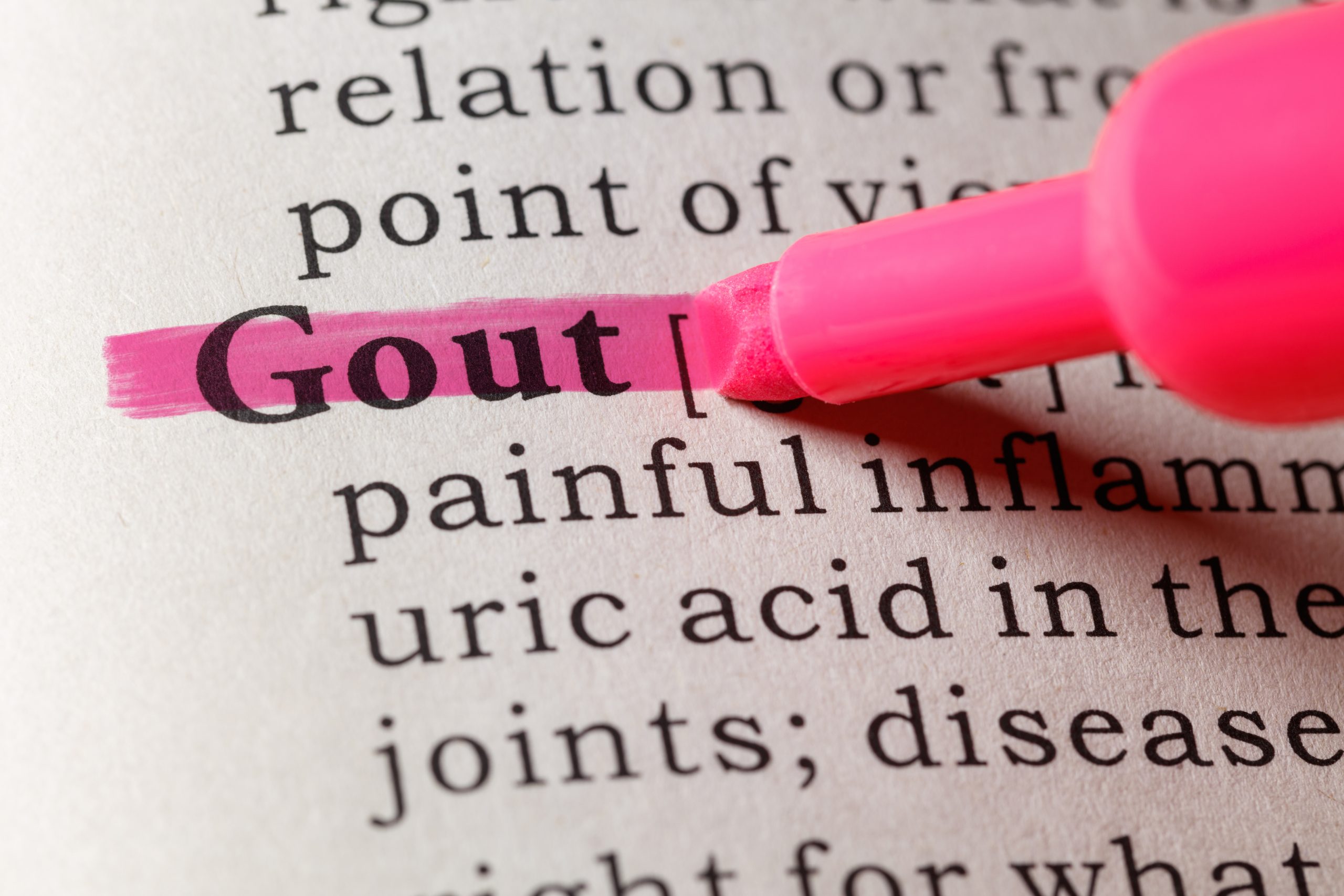 Dictionary definition of the word gout.